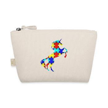 Unicorn Autism Puzzle Symbol T-Shirt Magical - Organic Pouch - nature - Front