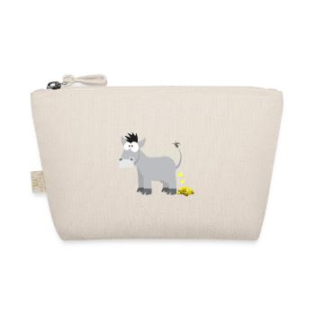 Kindermotiv Esel Tiershirt Geschenkidee Goldesel - Bio-Täschchen - Natur - Vorne