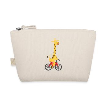 Children's motif: Giraffe rides on a bicycle - Organic Pouch - nature - Front