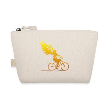 Femme à vélo avec des ailes cadeau d'ange - Trousse biologique - nature - Devant