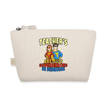 Teacher disguise school kindergarten hero super - Organic Pouch - nature - Front
