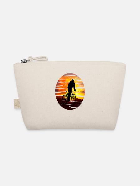Fahrradfahrer bei Sonnenuntergang - Geschenkidee - Bio-Täschchen - Natur