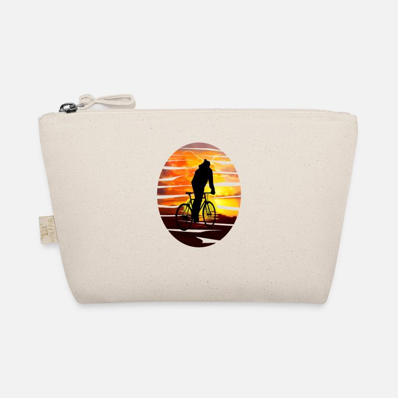 Bicyclist at sunset - gift idea Organic Pouch