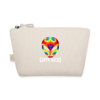 Earth Sucks Shirt Alien Kopf Geschenk UFO - Bio-Täschchen - Natur - Vorne