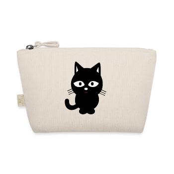 schwarze Katze - Bio-Täschchen - Natur - Vorne