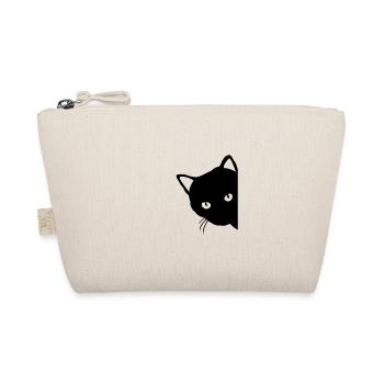 Schwarze Katze - Bio-Täschchen - Natur - Vorne