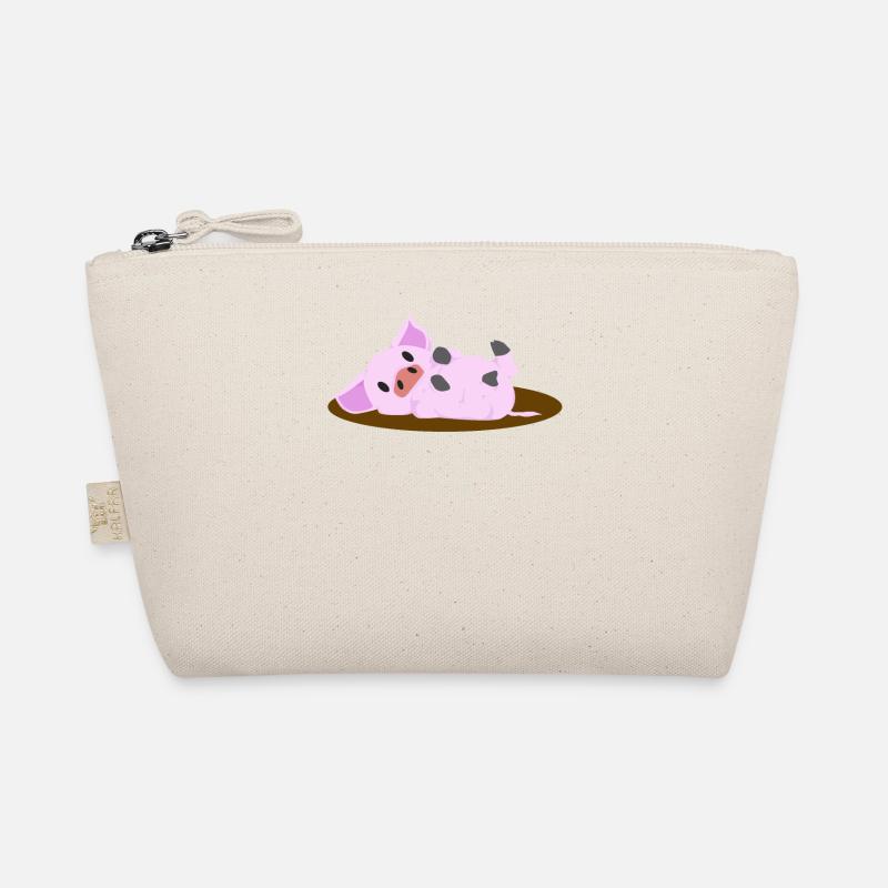 Pink Pig Lying Organic Pouch