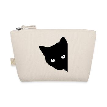 schwarze Katze Geschenk Tierliebe - Bio-Täschchen - Natur - Vorne
