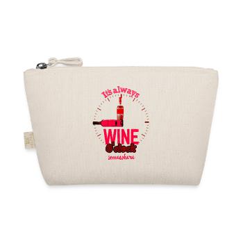 Wine Clock Time Alcohol Red Wine Time Drinking - Organic Pouch - nature - Front