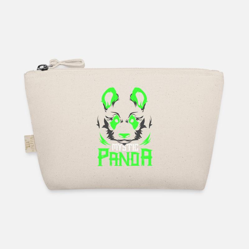 Panda Neon Disco Party Bambus China Geschenk Tier - Bio-Täschchen - Natur