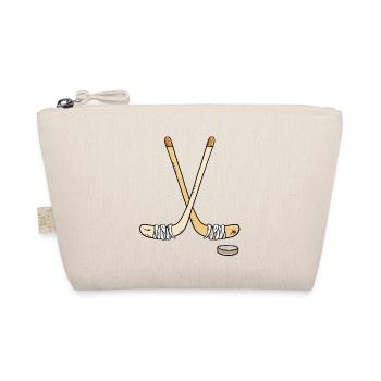 Eishockeyschläger Mit Puck I Hockey I Geschenk - Bio-Täschchen - Natur - Vorne