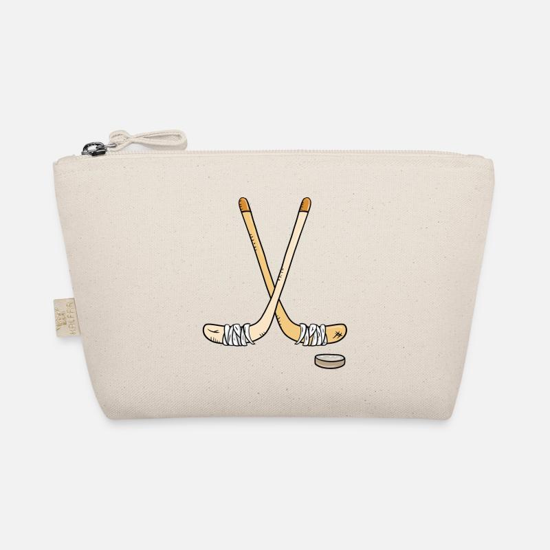 Eishockeyschläger Mit Puck I Hockey I Geschenk - Bio-Täschchen - Natur