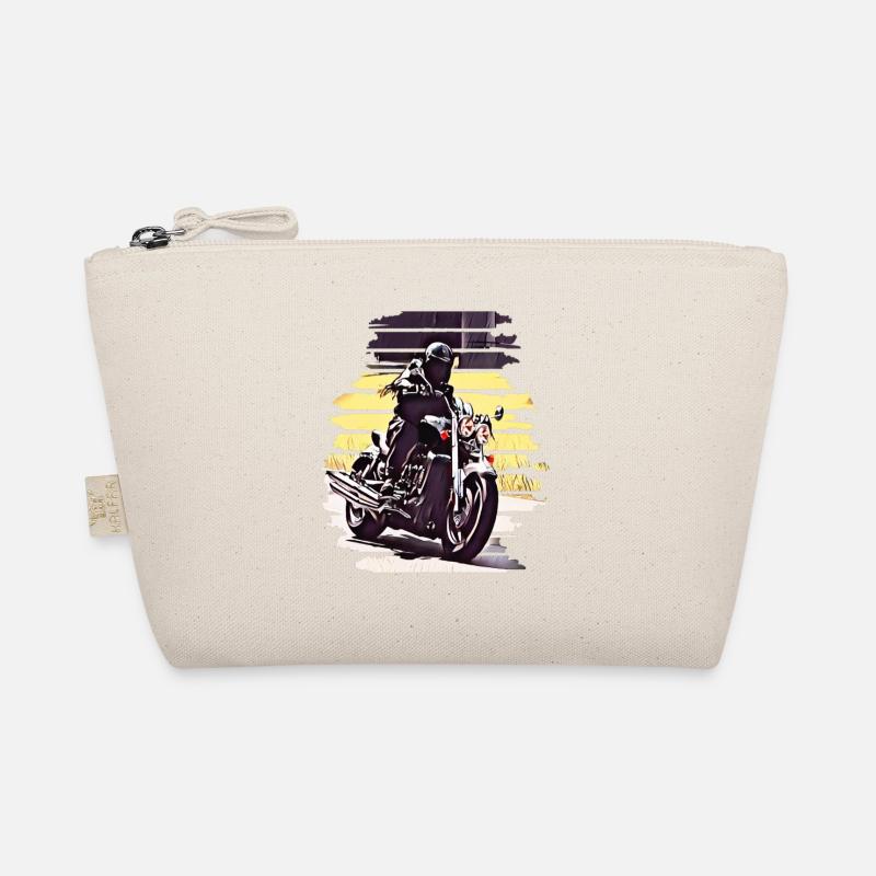 Motorrad Kurvenfahrt Rocket 3 - Bio-Täschchen - Natur