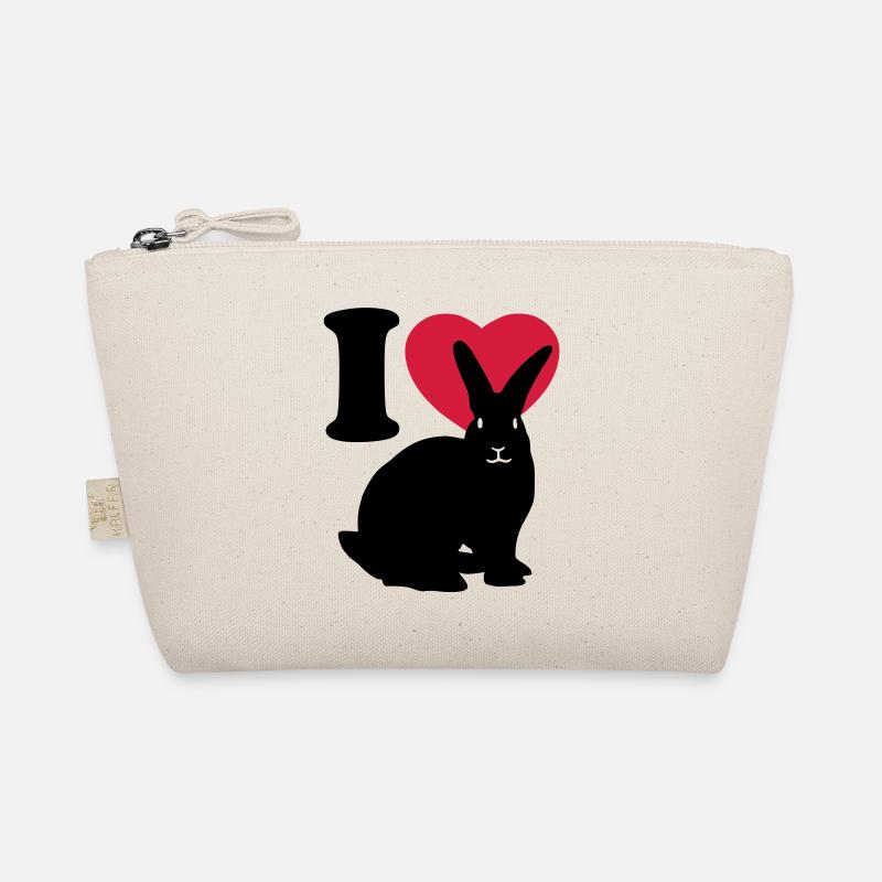 I love rabbits - Ich liebe Kaninchen. - Bio-Täschchen - Natur