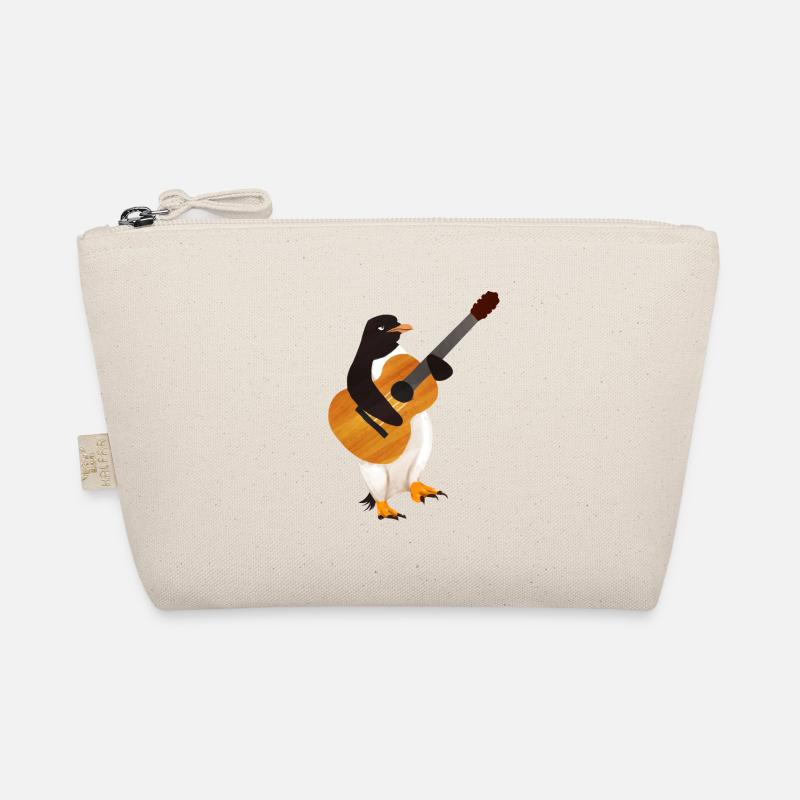 Gitarre Akustikgitarre Pinguin Kinder Geschenk - Bio-Täschchen - Natur