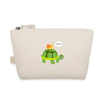 Cute Snail Riding on Turtle Yelling Whee Animals - Organic Pouch - nature - Front