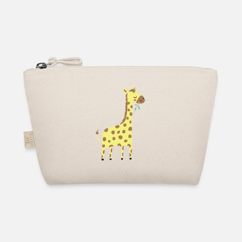 Giraffe Kind Girafe Child - Organic Pouch - nature