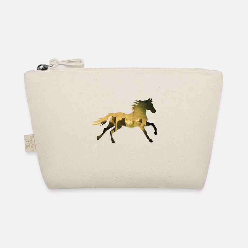 Herd at a gallop silhouette Organic Pouch