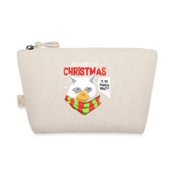 Christmas holiday Santa Claus cat gift - Organic Pouch - nature - Front