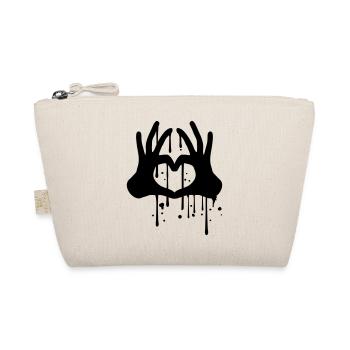 tropfen graffiti spray farbe 2 haende paar team ha - Bio-Täschchen - Natur - Vorne