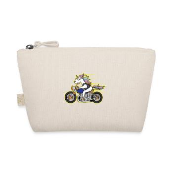 Einhorn Chopper Rocker Lederjacke Club Geschenk - Bio-Täschchen - Natur - Vorne