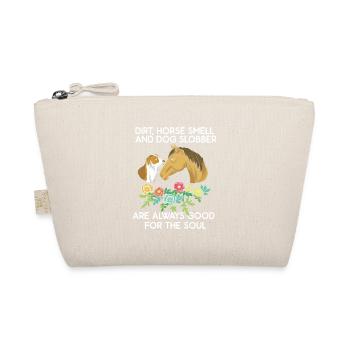 Dog horse dog lover gift - Organic Pouch - nature - Front