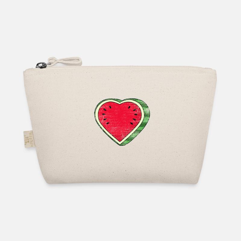 Wassermelone Herz - Bio-Täschchen - Natur