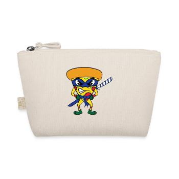 Luscious and fierce "Ninja Pizza" tee design. - Organic Pouch - nature - Front