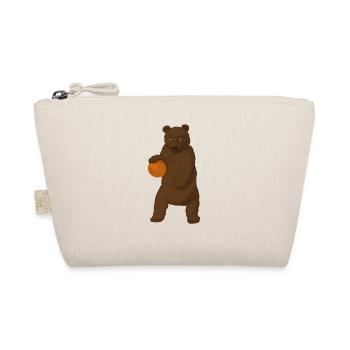 Basketball Brown Grizzly Bear Streetball Gift - Organic Pouch - nature - Front