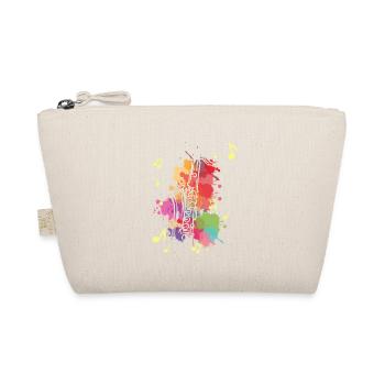 Saxofon Jazz Farbfleck Regenbogen Musiker Geschenk - Bio-Täschchen - Natur - Vorne