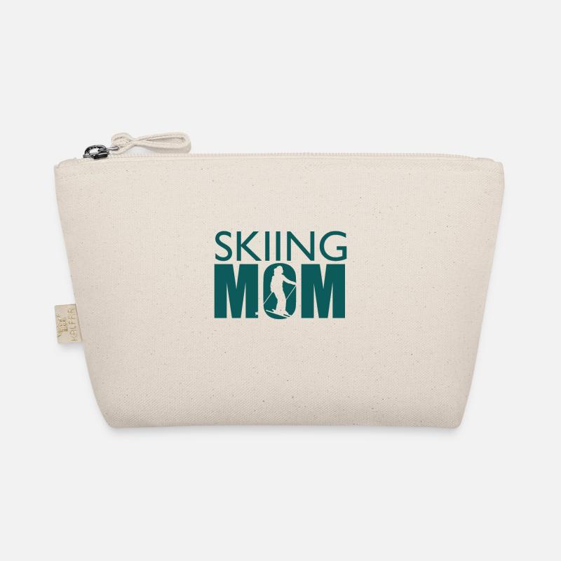 Skiing Mama Ski Mom Skiing Mother Organic Pouch