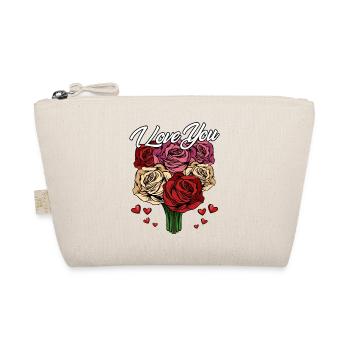 I Love You | Roses Declaration of Love Hearts Gift - Organic Pouch - nature - Front