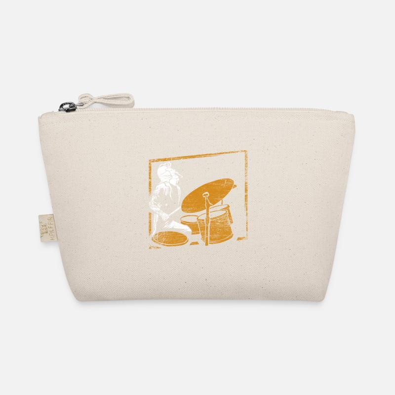 Schlagzeug Musik Geschenk - Bio-Täschchen - Natur
