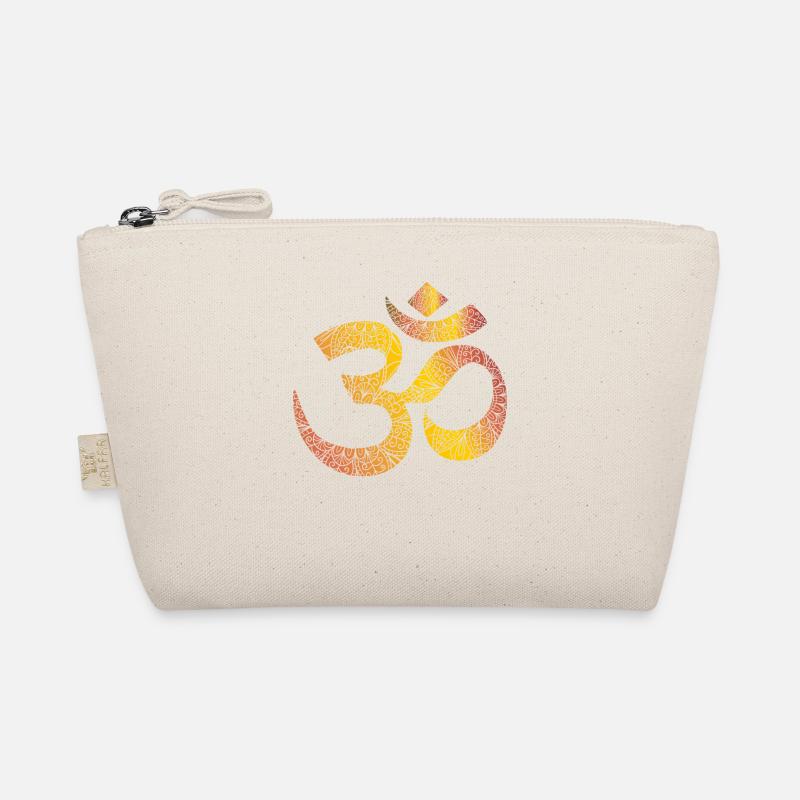 Mandala OM Zeichen Chakra Farben - Bio-Täschchen - Natur
