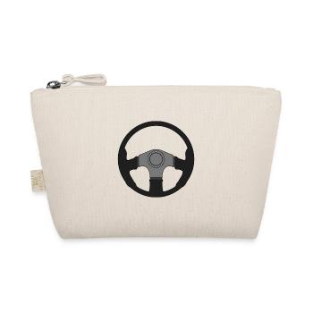 Steering wheel car driving vehicle tax gift idea - Organic Pouch - nature - Front
