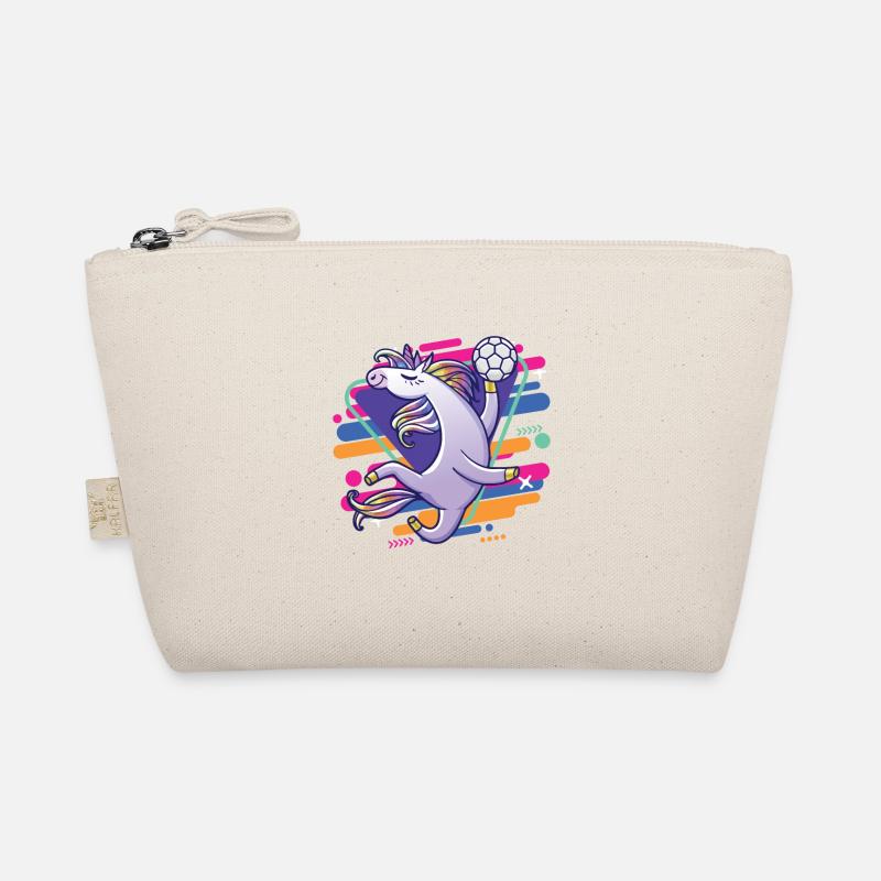 funny cool handball playing unicorn Organic Pouch