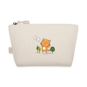 cool funny volleyball dodgeball cat - Organic Pouch - nature - Front