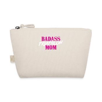 Badass Triathlon Mom Gift Triathlete Mom - Organic Pouch - nature - Front