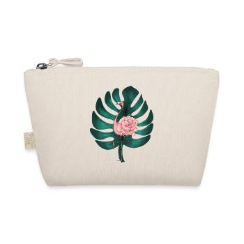 Flamingo Hawai Rose Blume Flower Tropic tropical M - Bio-Täschchen - Natur - Vorne