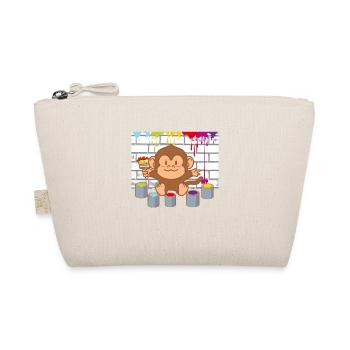 Little Monkey Painting Artist Colorful Kids Baby - Organic Pouch - nature - Front
