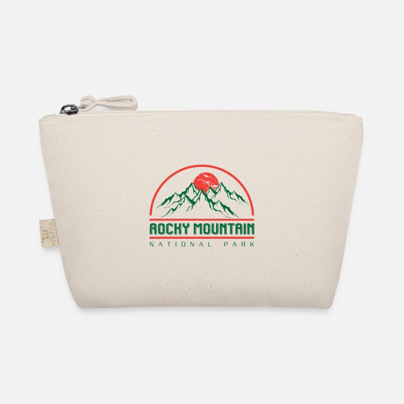 Rocky Mountain National Park Logo mountains sun Organic Pouch