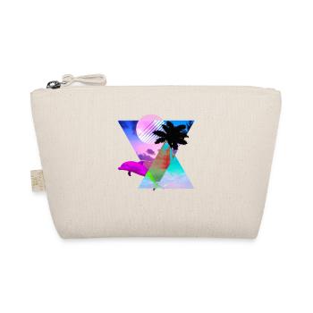 Vaporwave Dolphin 80s hypnotische Sonnenuntergangszene - Bio-Täschchen - Natur - Vorne