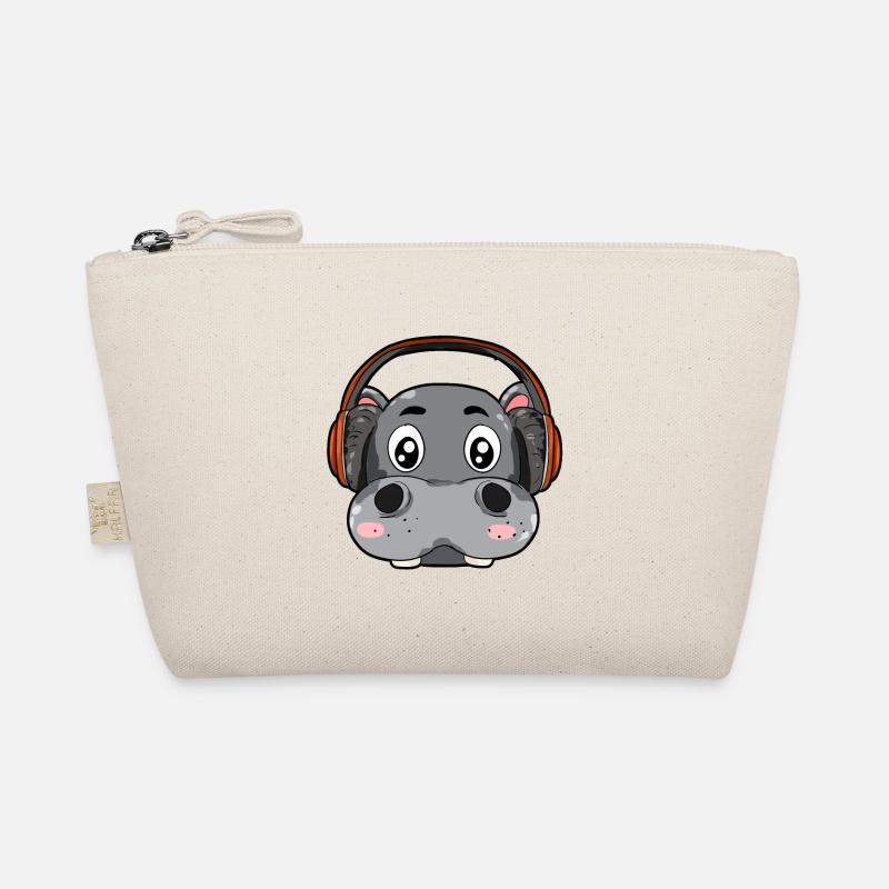 Nilpferd mit Kopfhörer Bio-Täschchen