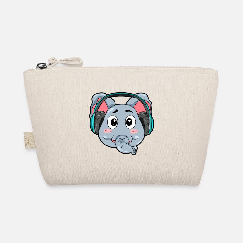 Elefant mit Kopfhörer Bio-Täschchen