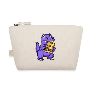 Small sweet dino with pizza child snacking baby - Organic Pouch - nature - Front