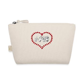 Amour ASL langue des signes américaine. Silhouette de coeur - Trousse biologique - nature - Devant
