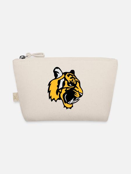 tiger face cartoon mascot 28 - Organic Pouch - nature - Front