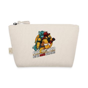 Firefighter superhero statement sayings gift idea - Organic Pouch - nature - Front
