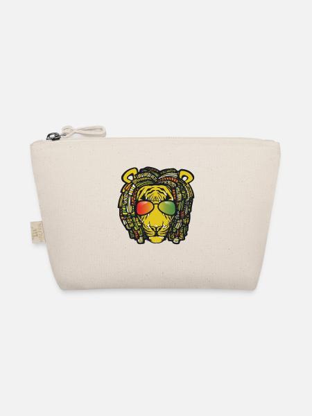 Jamaican Lion product Gift for Rastas & Reggae - Organic Pouch - nature