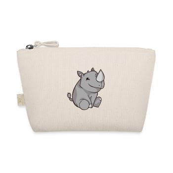 Chibi Comic Rhino Kawaii Cute Gift - Organic Pouch - nature - Front